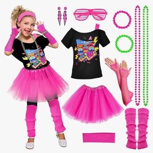 Girls 80s costume outfit
